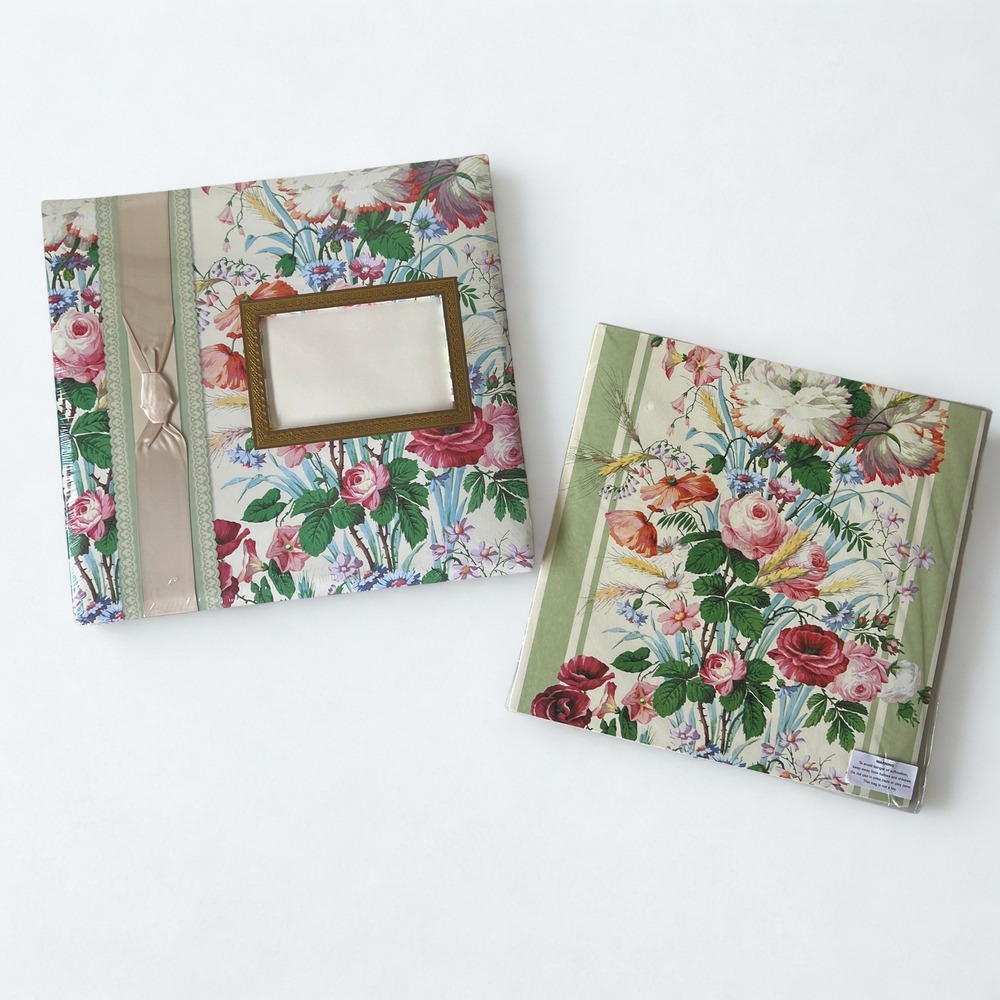 Vintage Floral Scrapbook Album & Paper Set Cottagecore Shabby Chic Craft NOS